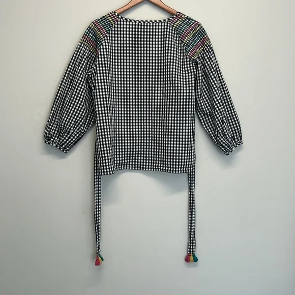 Madewell Smocked Gingham Women’s Top
Medium Black & White - Picture 6 of 7